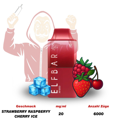 ELFBAR AF 5000 Strawberry Raspberry Cherry Ice