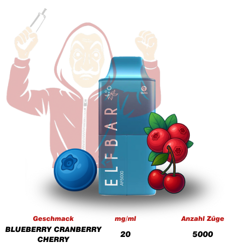 ELFBAR AF 5000 Blueberry Cranberry Cherry