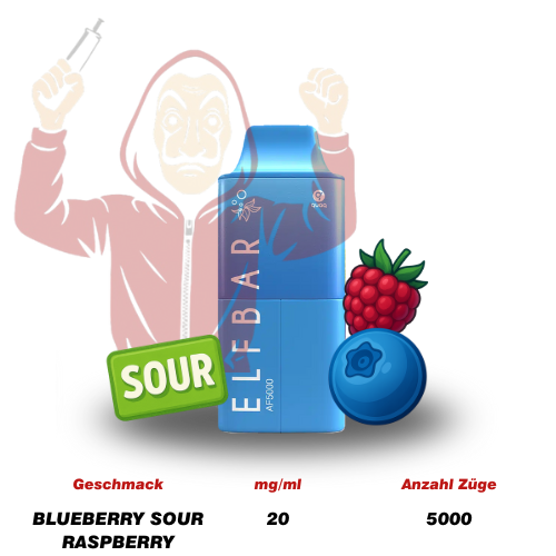 ELFBAR AF 5000 Blueberry Sour Raspberry