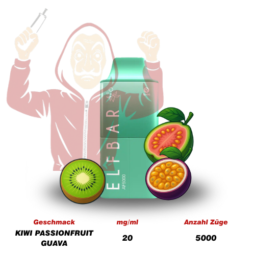 ELFBAR AF 5000 Kiwi Passion Fruit Guava